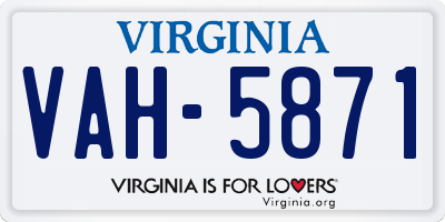 VA license plate VAH5871