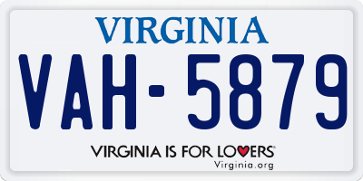 VA license plate VAH5879