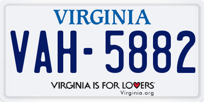 VA license plate VAH5882