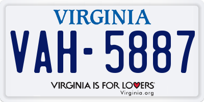 VA license plate VAH5887