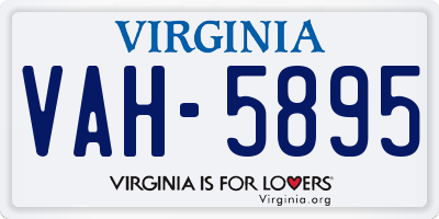 VA license plate VAH5895