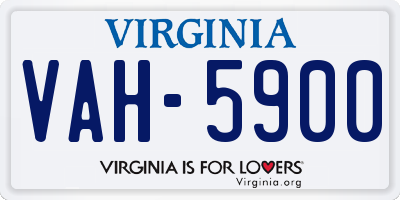VA license plate VAH5900