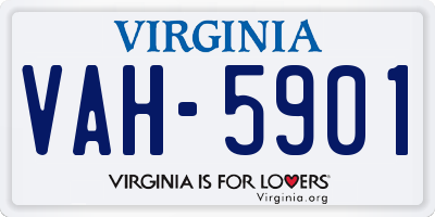 VA license plate VAH5901