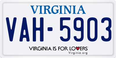 VA license plate VAH5903