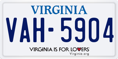 VA license plate VAH5904