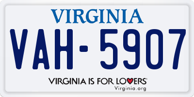 VA license plate VAH5907