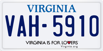 VA license plate VAH5910