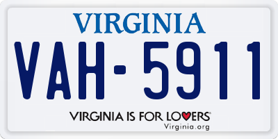 VA license plate VAH5911