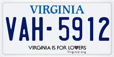 VA license plate VAH5912