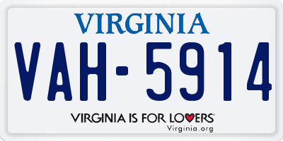 VA license plate VAH5914