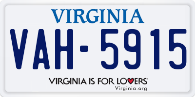 VA license plate VAH5915
