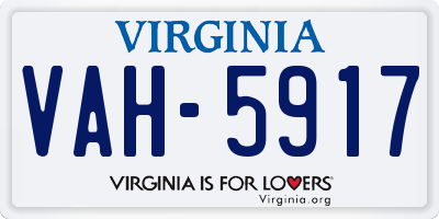 VA license plate VAH5917
