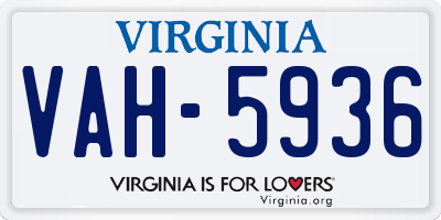 VA license plate VAH5936