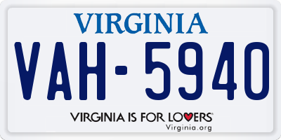 VA license plate VAH5940