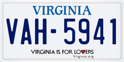 VA license plate VAH5941