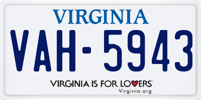 VA license plate VAH5943