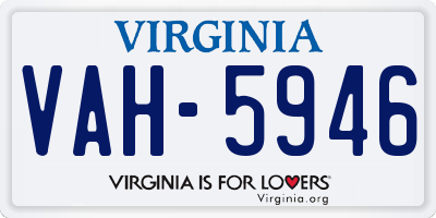 VA license plate VAH5946