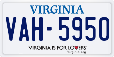 VA license plate VAH5950