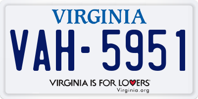 VA license plate VAH5951