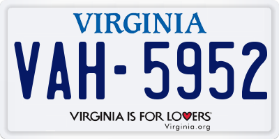 VA license plate VAH5952
