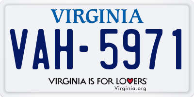 VA license plate VAH5971