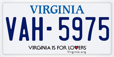 VA license plate VAH5975