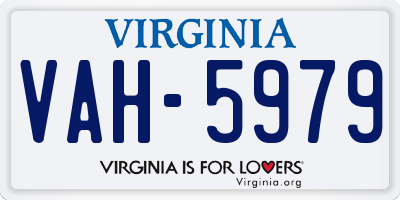 VA license plate VAH5979