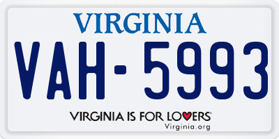 VA license plate VAH5993