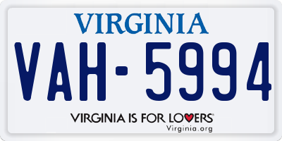 VA license plate VAH5994