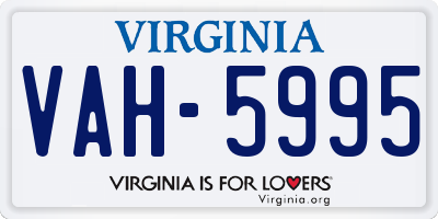 VA license plate VAH5995