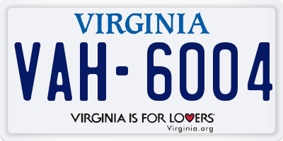 VA license plate VAH6004