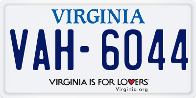 VA license plate VAH6044