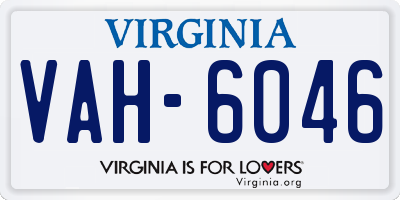 VA license plate VAH6046