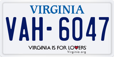 VA license plate VAH6047