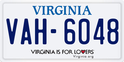 VA license plate VAH6048