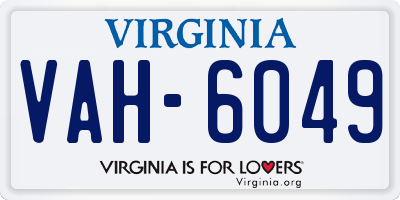 VA license plate VAH6049