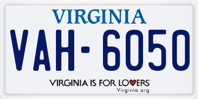 VA license plate VAH6050