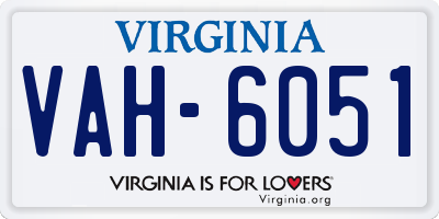VA license plate VAH6051
