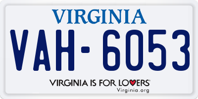 VA license plate VAH6053