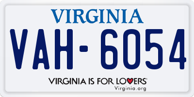 VA license plate VAH6054