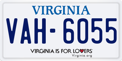 VA license plate VAH6055
