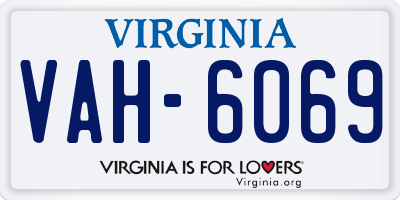 VA license plate VAH6069