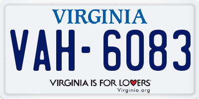 VA license plate VAH6083