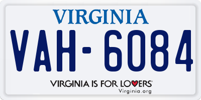 VA license plate VAH6084