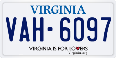 VA license plate VAH6097