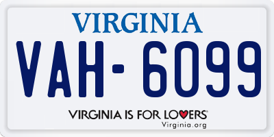 VA license plate VAH6099