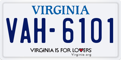 VA license plate VAH6101