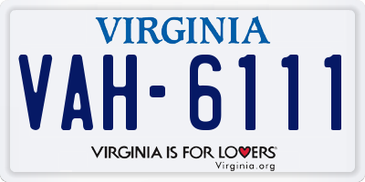 VA license plate VAH6111