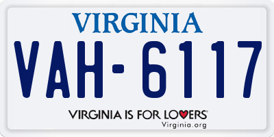 VA license plate VAH6117