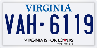 VA license plate VAH6119